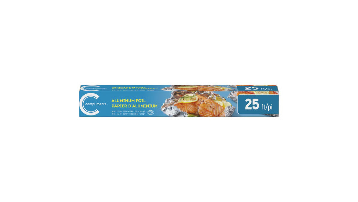 Compliements Aluminium Foil 25' = 11.8 in * 25ft