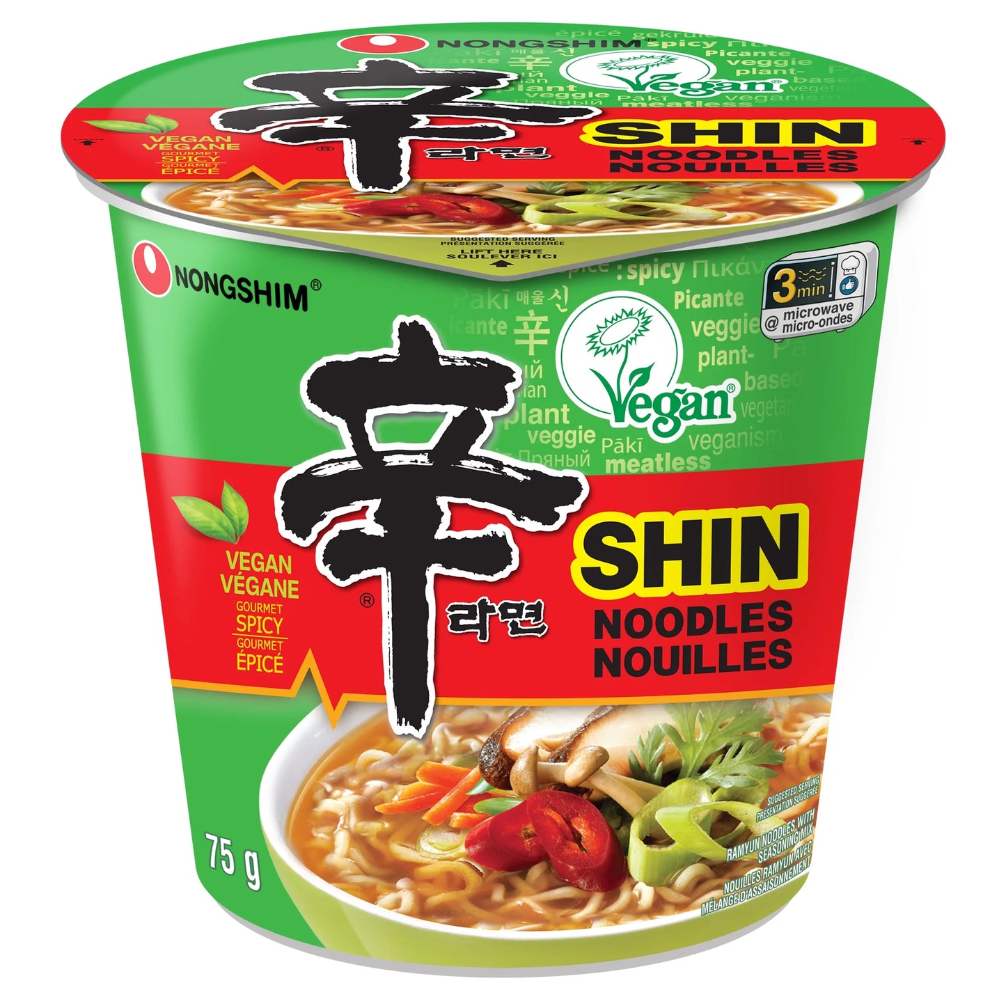 Nongshim Shin Vegan Ramyun Cup Noodles 75g
