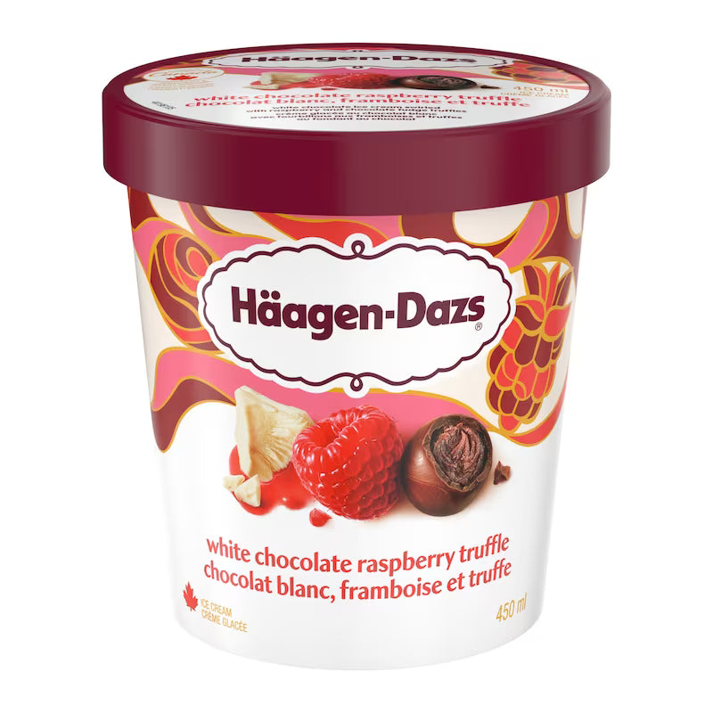 Haagen-Dazs White Chocolate Raspberry Truffle Ice Cream 450ml