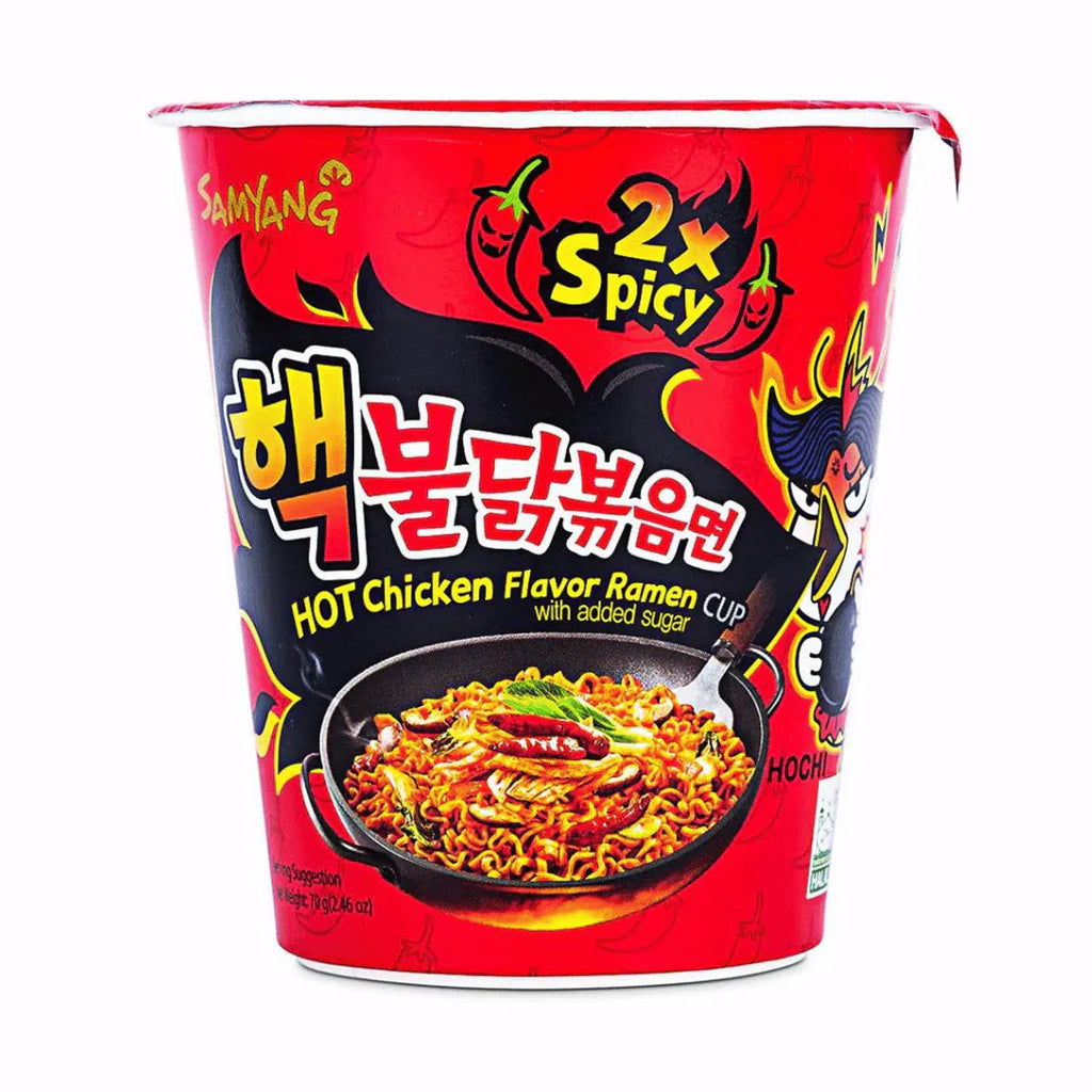 Samyang Hot Chicken Flavour 2x Spicy Ramen Cup Noodles 80g