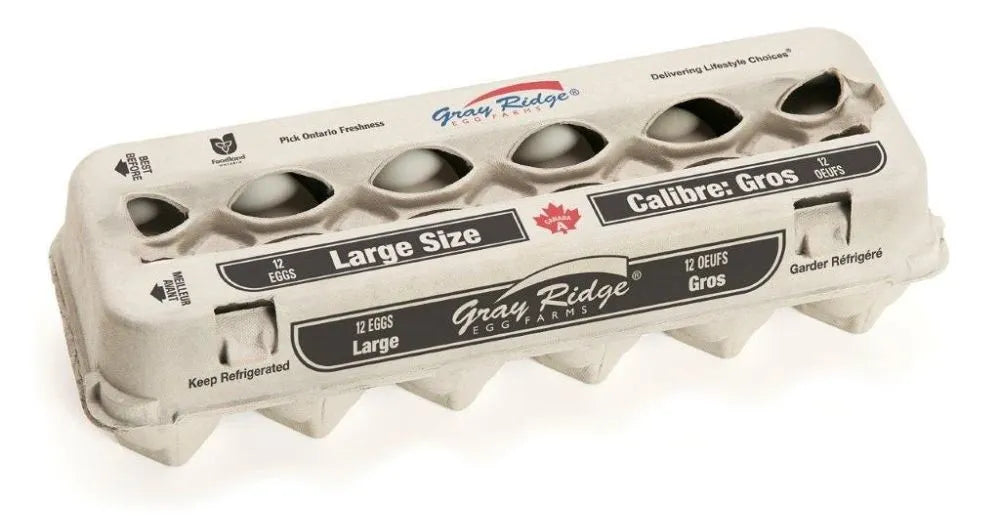 Gray Ridge Large White Eggs 12pk