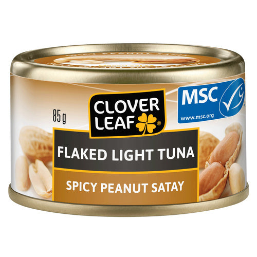 Clover leaf spicy peanut satay flaked light tuna 85g