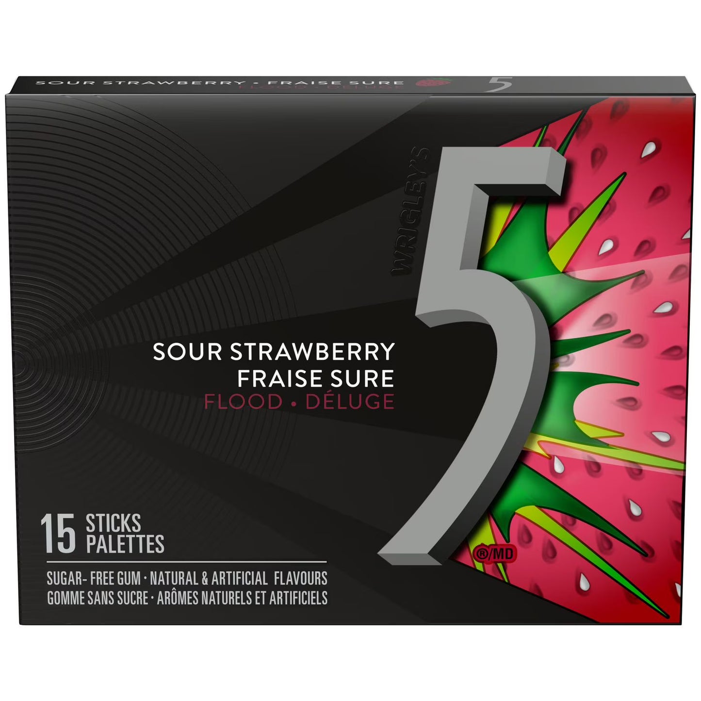 Wrigley's 5 Sour Strawberry 15 Sticks