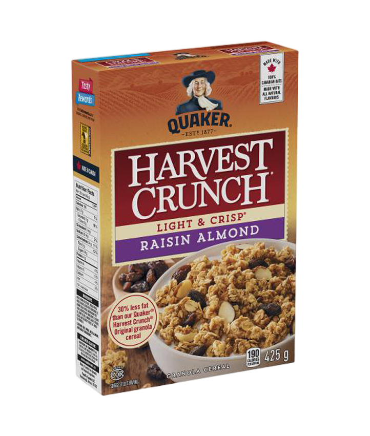 Quaker Harvest Crunch Rasin Almond Granola Cereal 475g