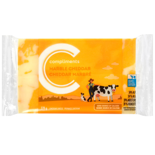 Compliments Marble Cheddar Cheese Bar 270g