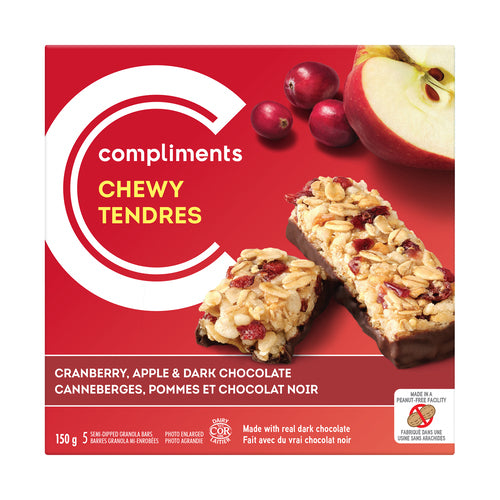 Compliments Chewy Cranberry, Apple & Dark Choco Granola Bars 150g
