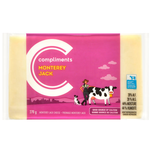 Compliments Monterey Jack Cheese Bar 270g