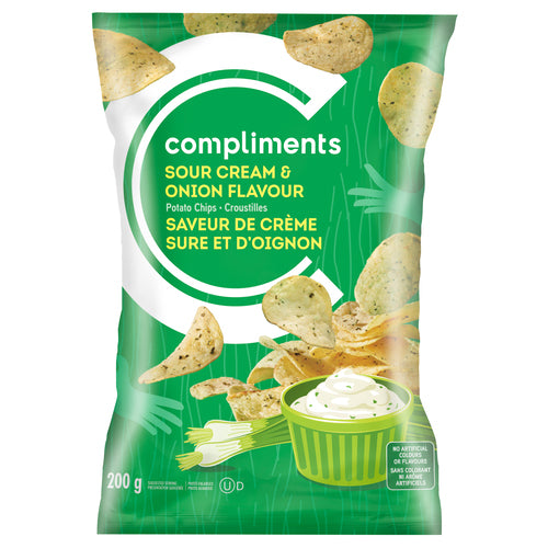 Compliments Sour Cream & Onion Potato Chips 200g
