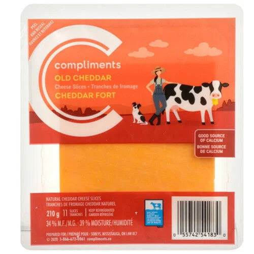 Compliments Old Cheddar Cheese Slices 210g