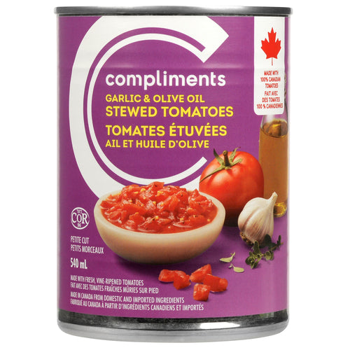 Compliments Garlic & Olive Oil Stewed Tomatoes 540ml