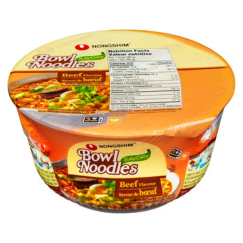 Nongshim Bowl Noodles Soup Beef Flavour 85g