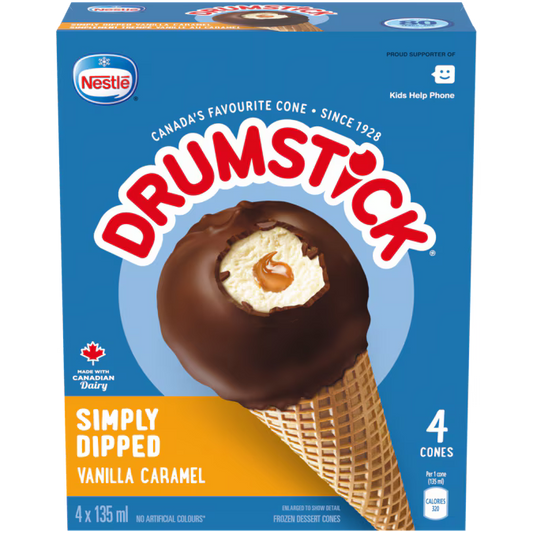 Nestle Drumstick Simply Dipped Vanilla Caramel 4X135ml