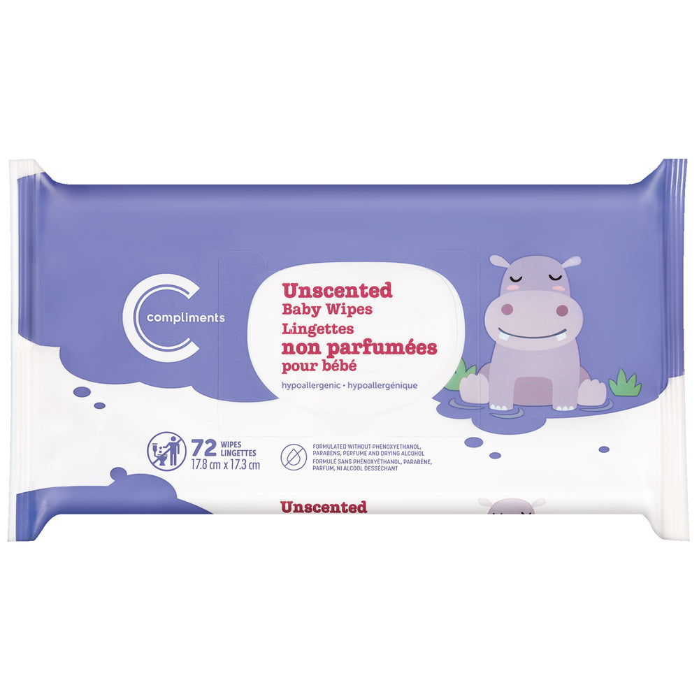 Compliments Unscented Baby Wipes