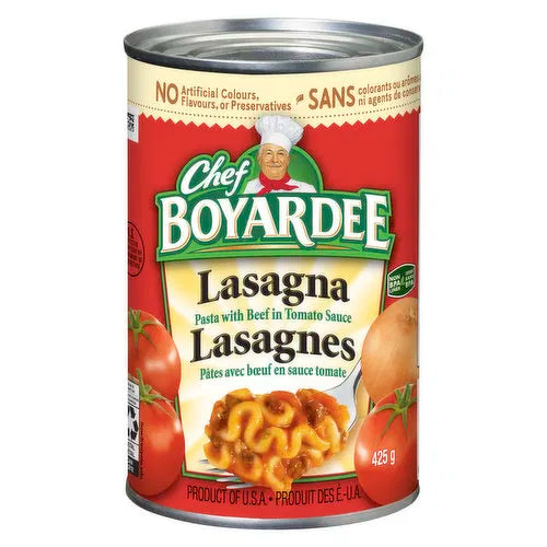 Chef Boyardee Lasagna Pasta with beef in tomoato sauce
