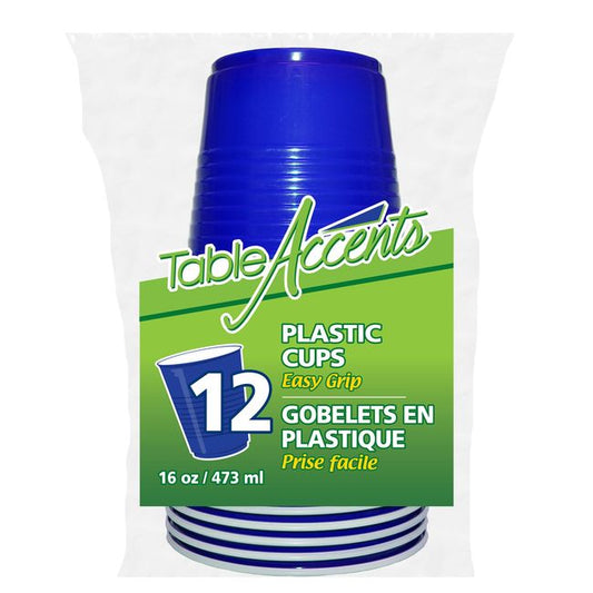 Table Accents 473ml Plastic Cups 12Pcs blue colour