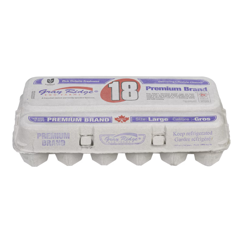 Gray Ridge Large White Eggs 18pk