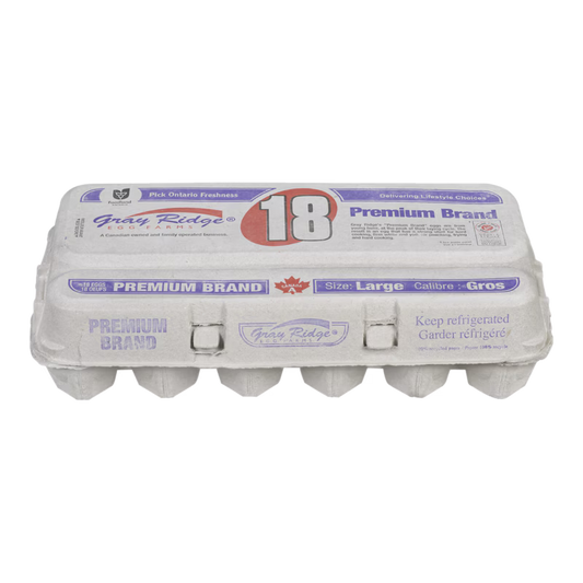 Gray Ridge Large White Eggs 18pk