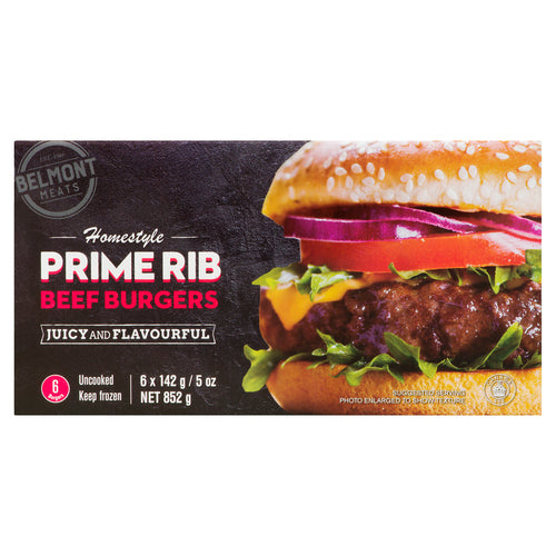 Belmont Meats Homestyle Prime Rib Beef Burgers 852g