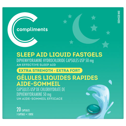 Compliments Sleep Aid Liquid Fastgels 20pk