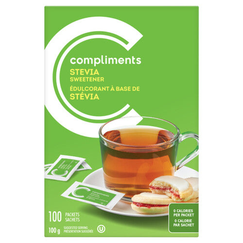 Compliments Stevia Sweetner 100pk 100g