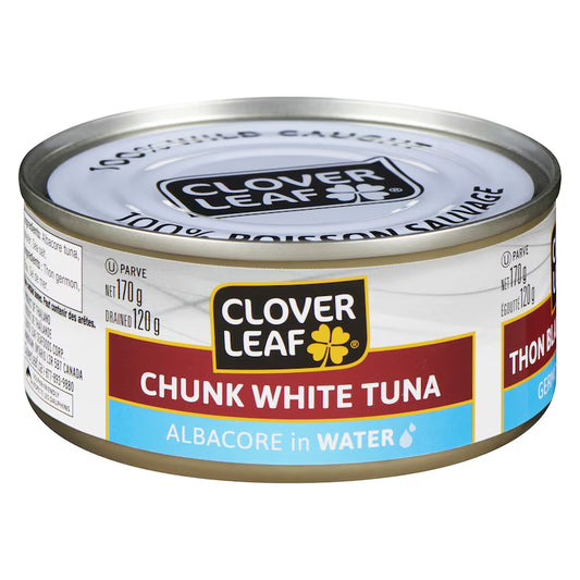 Clover leaf chunk light tuna albacore in water 120g