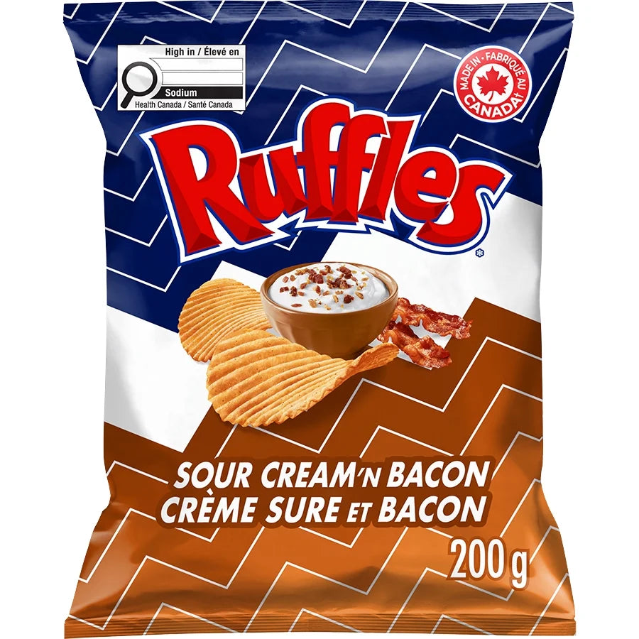 Ruffles Sour Cream’N Bacon 200g