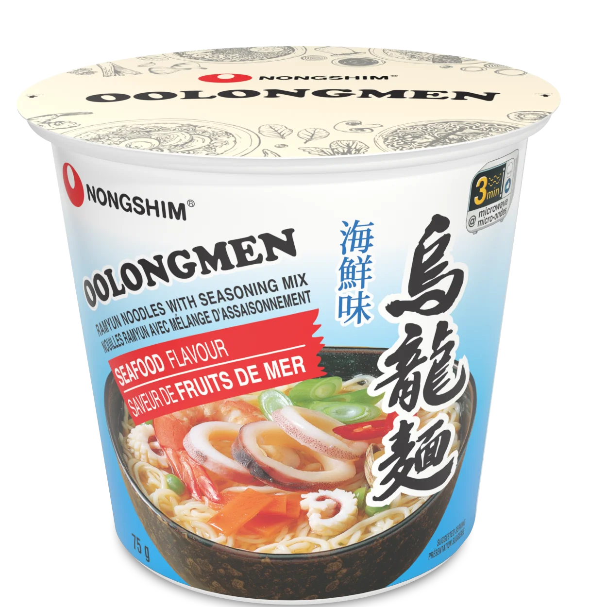 Nongshim Oolongmen Seafood Flavour Cup Noodles 75g
