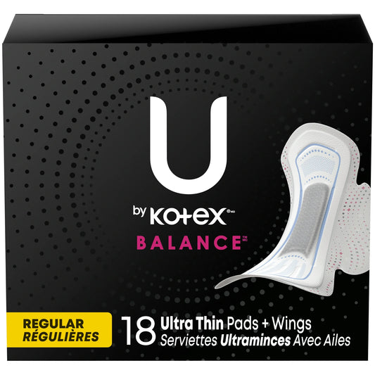 U by Kotex Balance Regular 18 Ultra Thin Pads + Wings