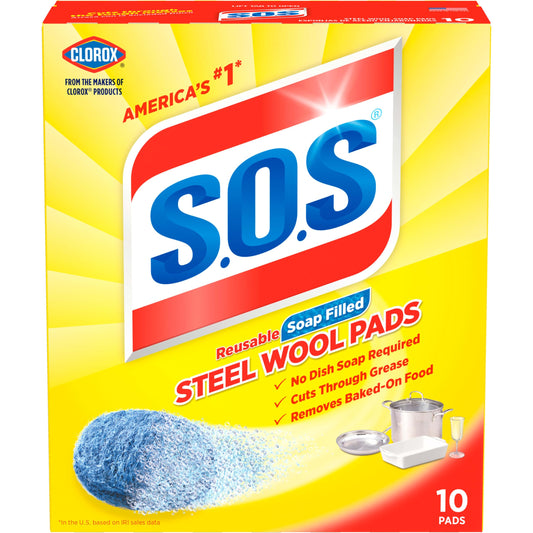 Sos Steel Wool Pads 10pk