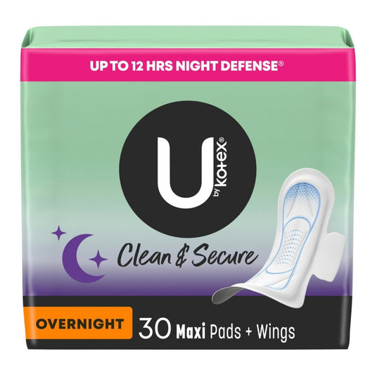 U by Kotex Maxi Overnight 30 Maxi Pads