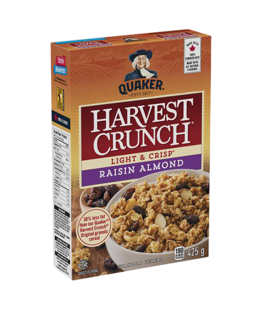 Quaker Harvest Crunch Rasin Almond Granola Cereal 475g