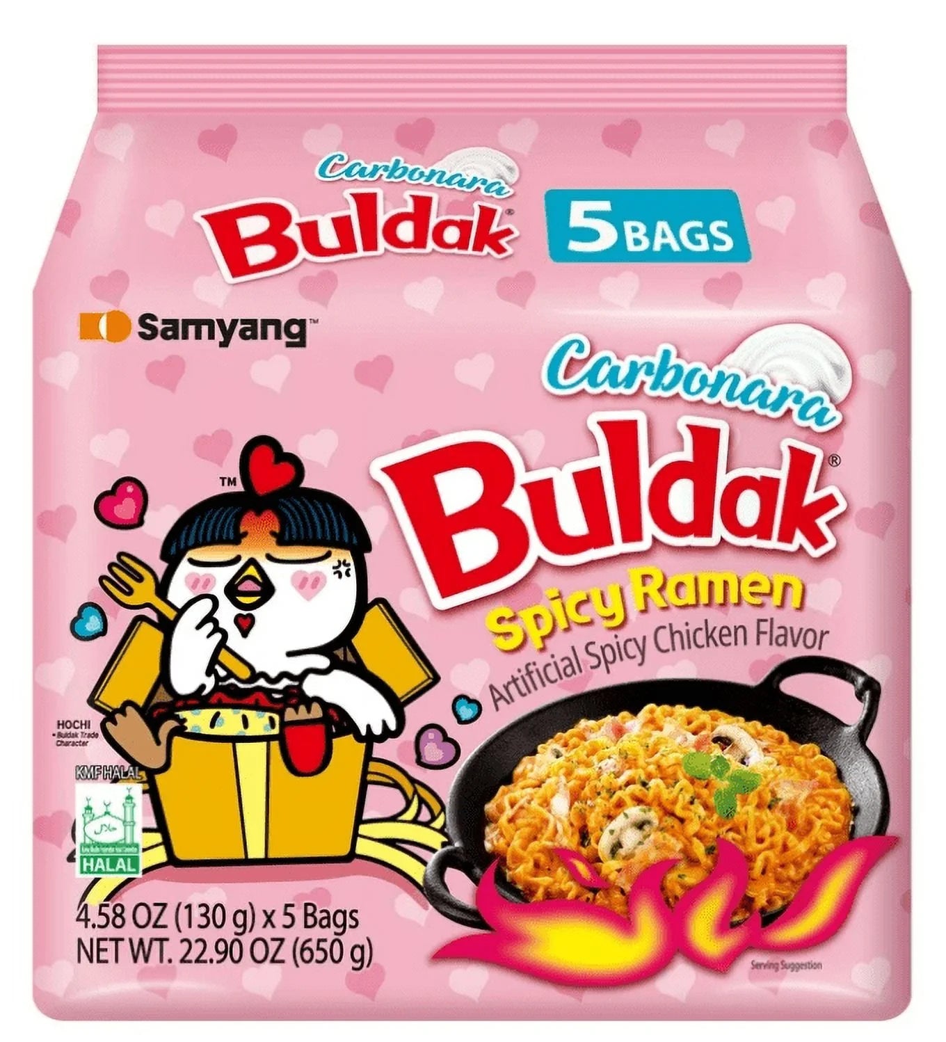 Samyang Hot Chicken Flavour Carbonara Cup Ramen Noodles 5pk