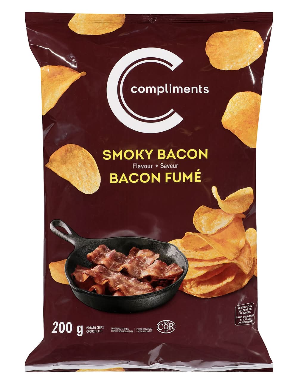 Compliments Smoky Bacon Potato Chips 200g
