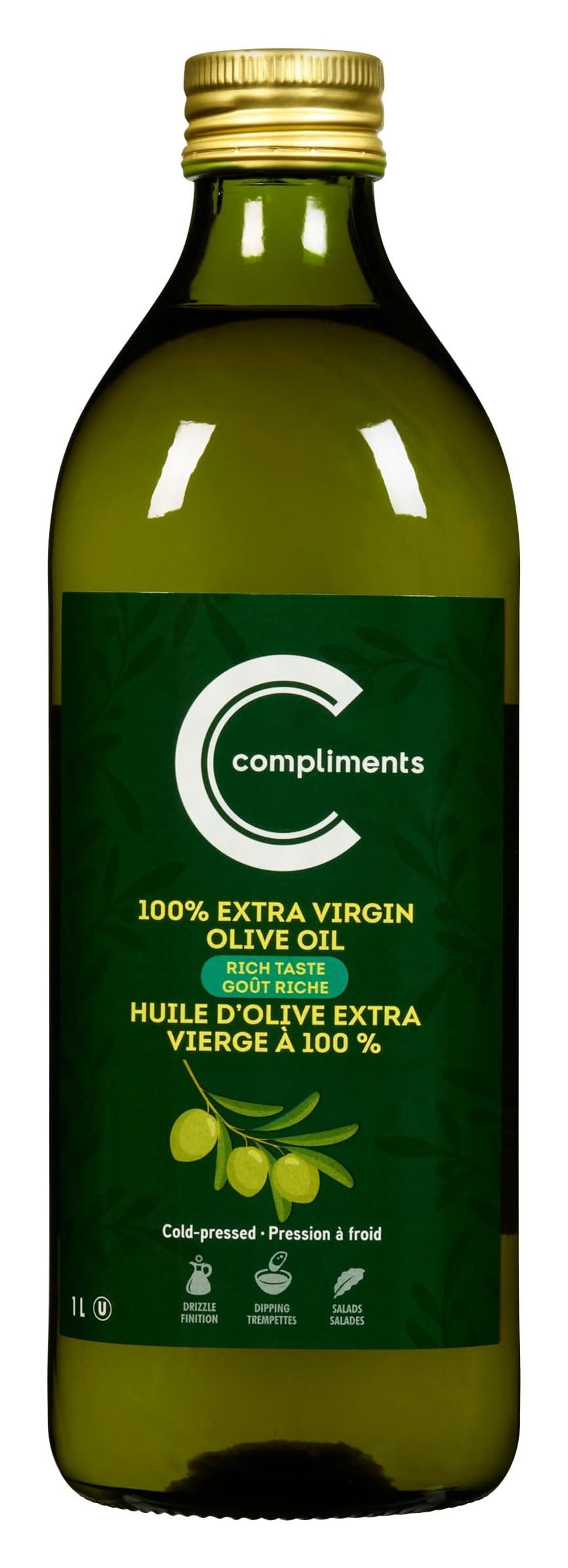 Compliments 100% extra virgin olive oil