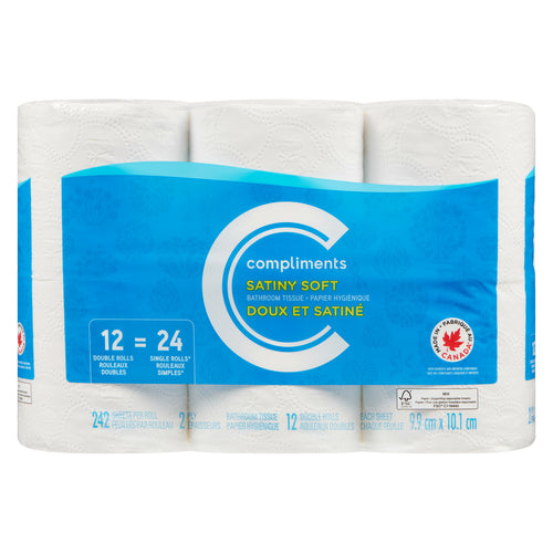 Compliments Satin Soft Bathroom Tissue 12 = 24