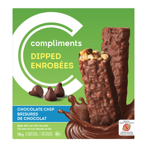 Compliments Dipped Chocolate Chip Granola Bars 156g