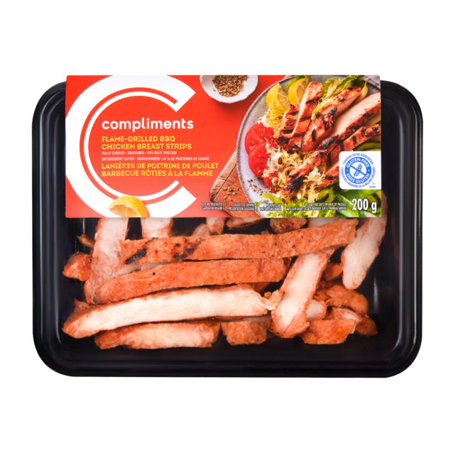 Compliments Flame Grilled BBQ Chicken Breast Strips 200g