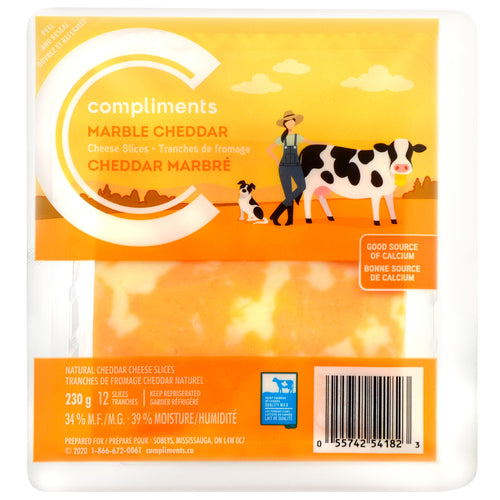 Compliments Marble Cheddar Cheese Slices 230g