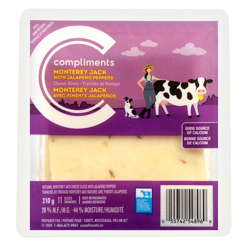 Compliments Monterey Jack Cheese Slices 210g