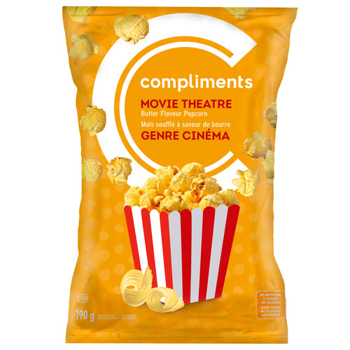 Compliments Movie Theatre Butter Flavour Popcorn 190g