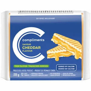 Compliments Cheddar Flavour 12 Slices 225g