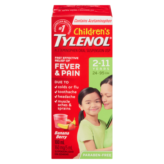Tylenol Children Fever & Pain Banana Berry 100ml 2-11years